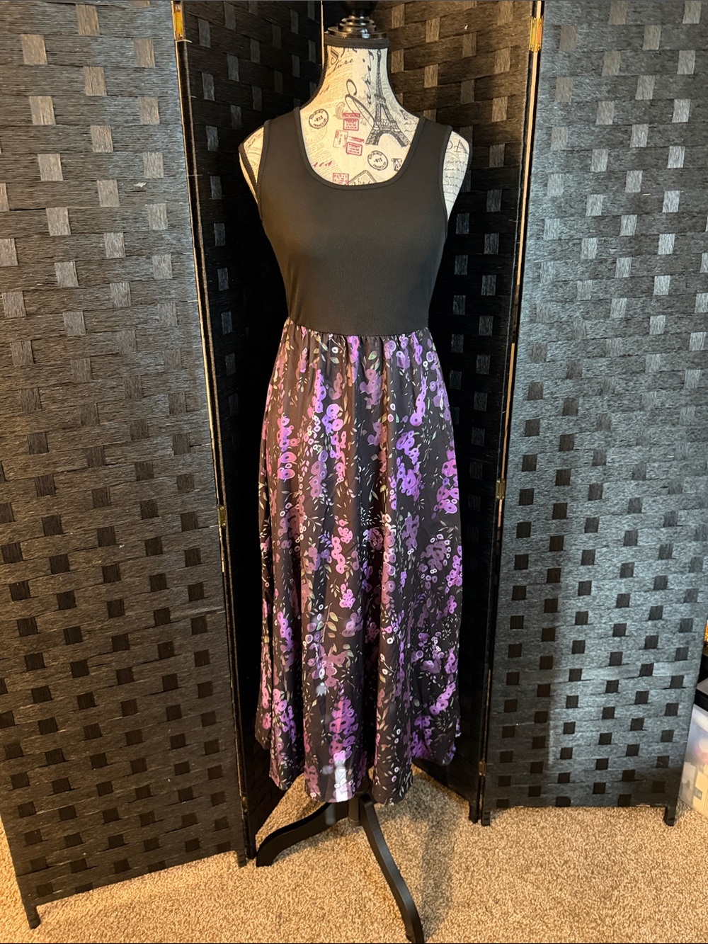 Purple Floral Design Dress